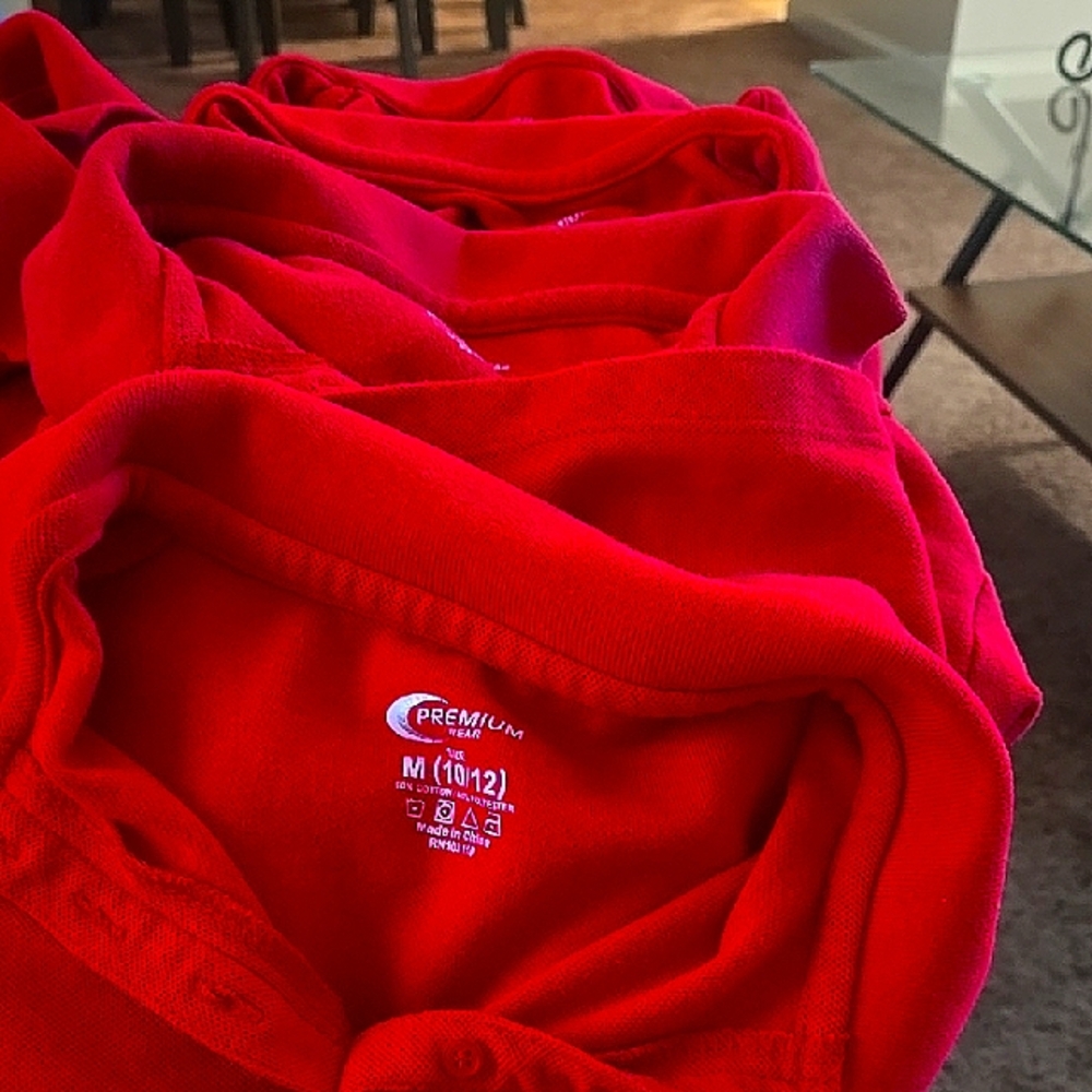 Premier Bold Red Kids Polo Shirt
